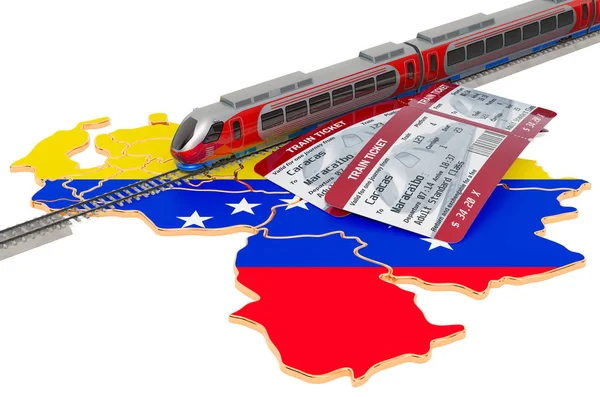 베네수엘라, 개념철도 여행. 3D 렌더링 — 스톡 사진