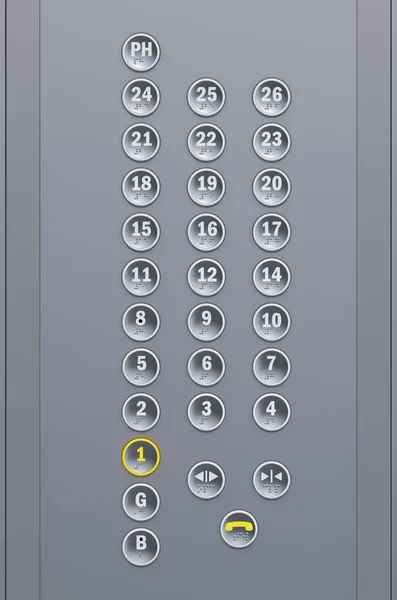 Elevator buttons, 3D rendering — Stock Photo, Image