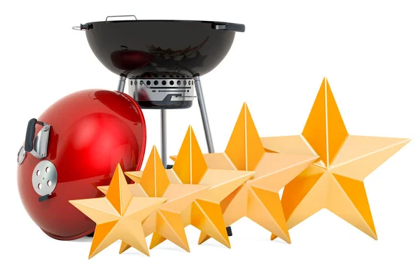 Valutazione del cliente di barbecue, concetto. Rendering 3D — Foto Stock