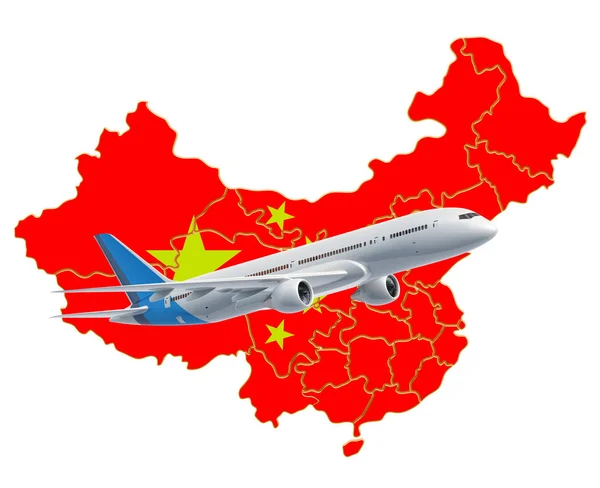 Loty do Chin, koncepcja podróży. Renderowanie 3D — Zdjęcie stockowe
