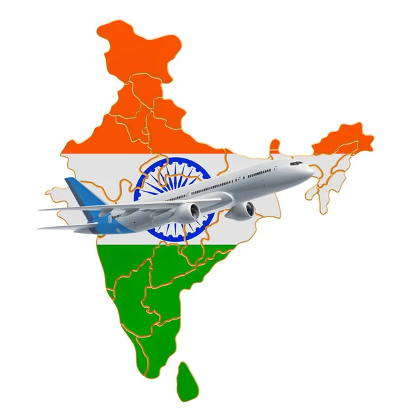 Vluchten naar India, Travel concept. 3D-rendering — Stockfoto