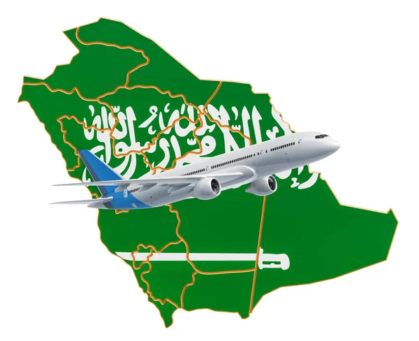 Flights to Saudi Arabia, travel concept. 3D rendering