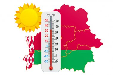 Isı Belarus kavramı. 3d render