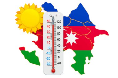 Azerbaycan'da ısı kavramı. 3d render