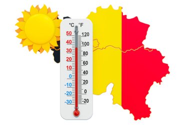 Heat in Belgium concept. 3D rendering clipart