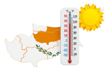 Kıbrıs kavramında ısı. 3d render