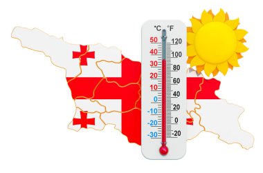 Gürcistan'da ısı kavramı. 3d render