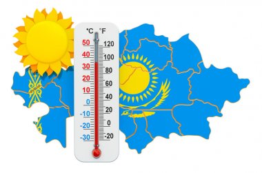 Kazakistan'da ısı kavramı. 3d render
