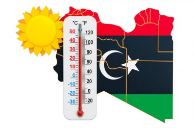 Libya'da ısı kavramı. 3d render