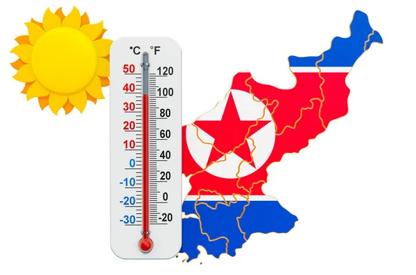 Θερμότητα στην ιδέα της Βόρειας Κορέας. απόδοση 3D — Φωτογραφία Αρχείου