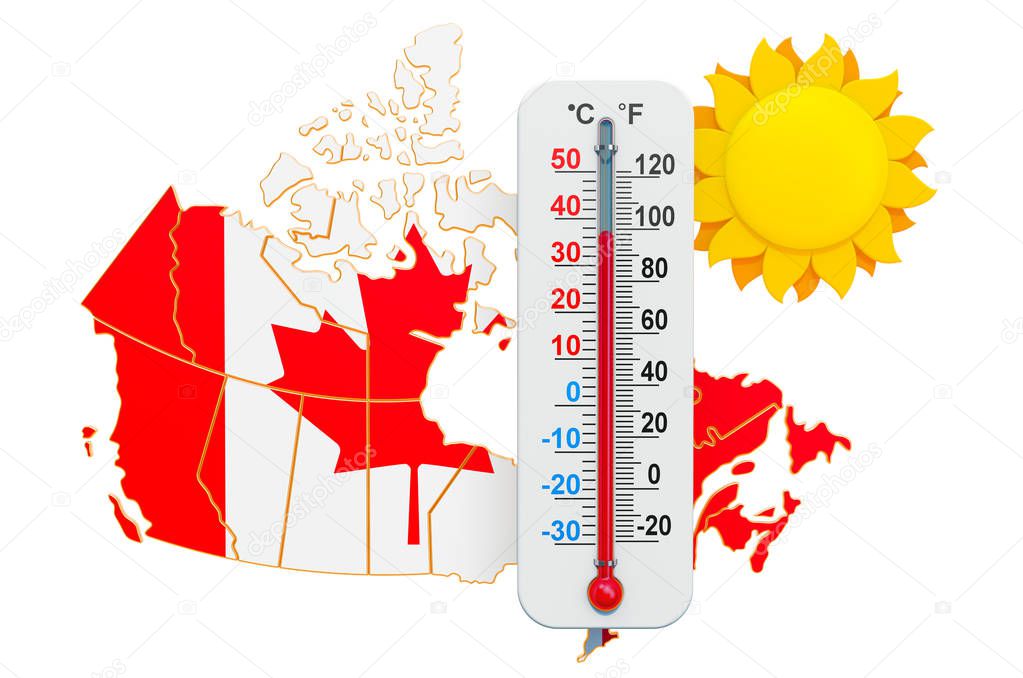 Heat in Canada concept. 3D rendering