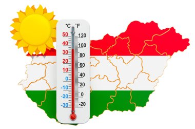Macaristan'da ısı kavramı. 3d render