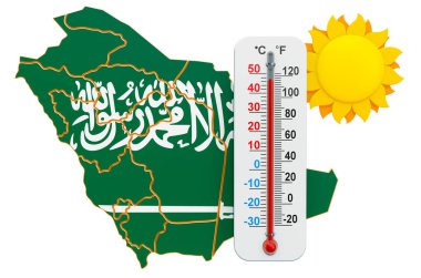 Suudi Arabistan kavramıNda ısı. 3d render