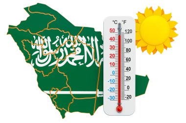 Heat in Saudi Arabia concept. 3D rendering clipart