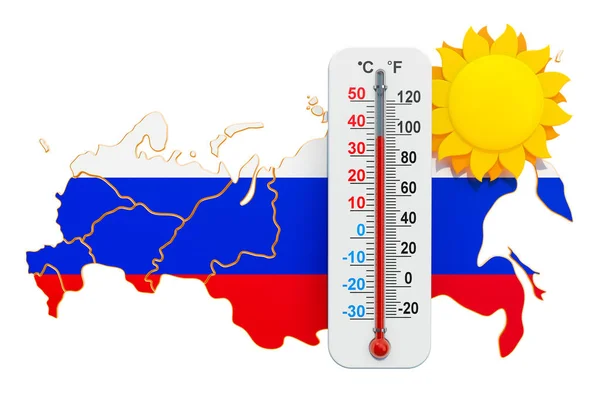 Θερμότητα στη Ρωσία έννοια. απόδοση 3D — Φωτογραφία Αρχείου