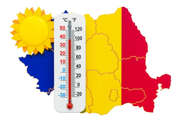 Θερμότητα στην έννοια της Ρουμανίας. απόδοση 3D — Φωτογραφία Αρχείου