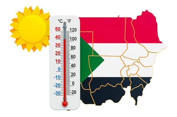 Sudan'da ısı kavramı. 3d render — Stok fotoğraf