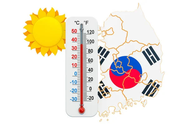 Θερμότητα στην έννοια της Νότιας Κορέας. απόδοση 3D — Φωτογραφία Αρχείου