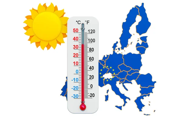 Warmte in het concept van de Europese Unie. 3D-rendering — Stockfoto