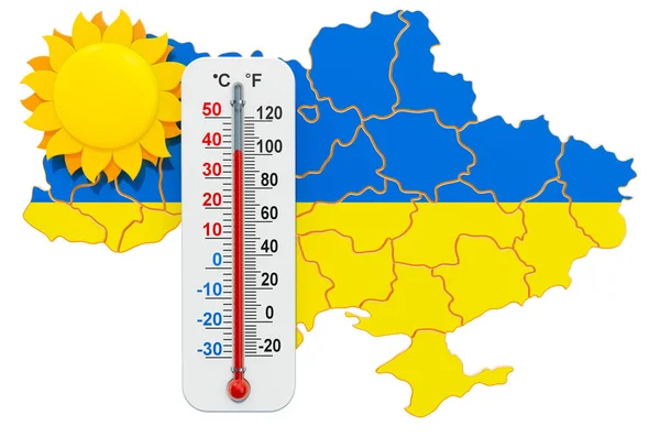 Θερμότητα στην Ουκρανία έννοια. απόδοση 3D — Φωτογραφία Αρχείου