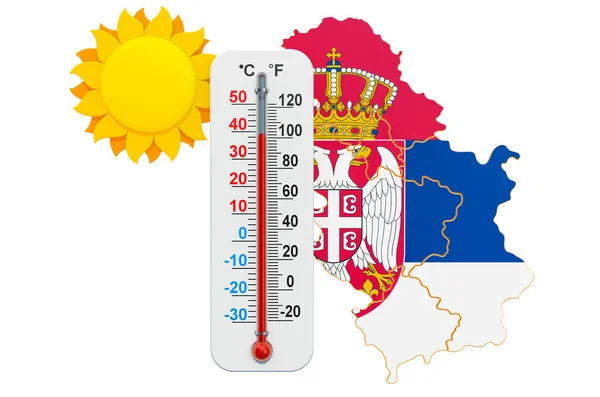 Θερμότητα στην έννοια της Σερβίας. απόδοση 3D — Φωτογραφία Αρχείου