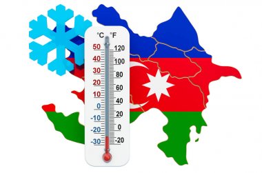 Azerbaycan konseptinde aşırı soğuk. 3d render