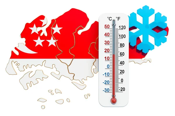 Singapur konseptinde aşırı soğuk. 3d render — Stok fotoğraf