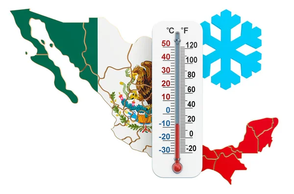 Extreme cold in Mexico concept. 3D rendering — Stock Photo, Image