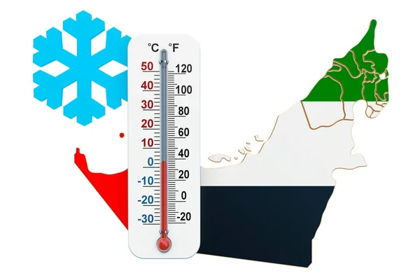 V pojetí Spojených arabských emirátů je extrémní zima. prostorové vykreslování — Stock fotografie