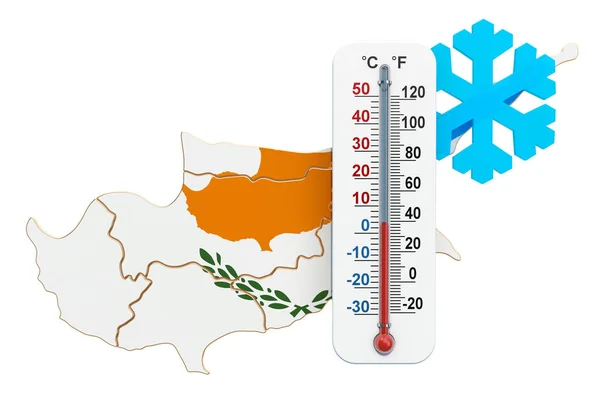 极端寒冷在塞浦路斯的概念。3d 渲染 — 图库照片
