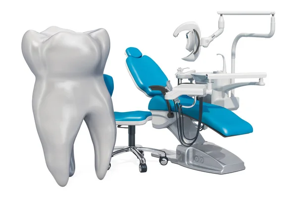 Dental Chair with Tooth. Dental service concept, 3D rendering — Stock Photo, Image