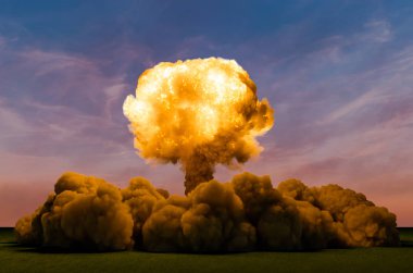 Atom Bomb Explosion, 3D rendering  clipart