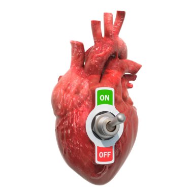 Kalp Hastalığı kavramı. Geçiş anahtarı ile insan kalbi