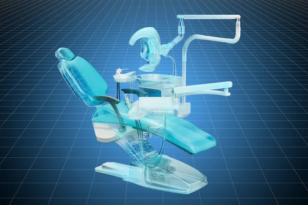 Visualización modelo 3d cad de la silla dental, representación 3D — Foto de Stock