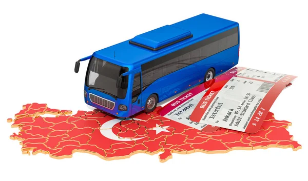 Voyage en bus en Turquie, concept. rendu 3D — Photo