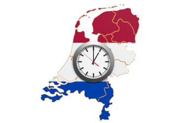 Hollanda'da Saat Dilimleri kavramı. 3d render