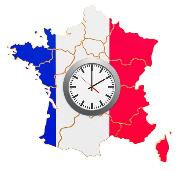 Time Zones in France concept. 3D rendering — Stock Photo, Image