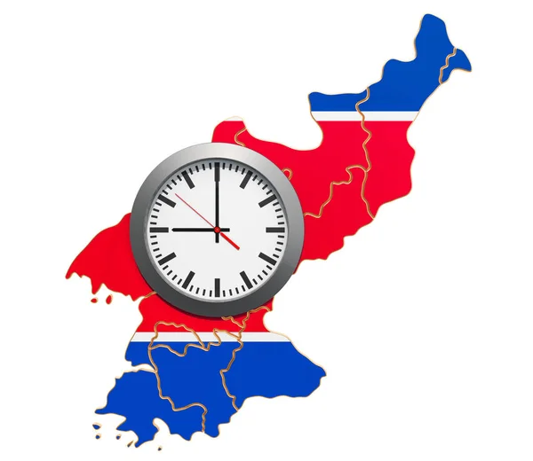 Часові пояси в концепції Північної Кореї. 3D-рендерінг — стокове фото