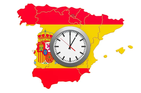 Tidszoner i Spanien konceptet. 3D-rendering — Stockfoto