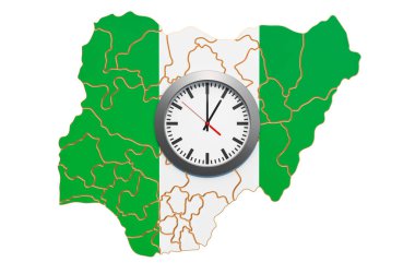 Nijerya'da Saat Dilimleri kavramı. 3d render