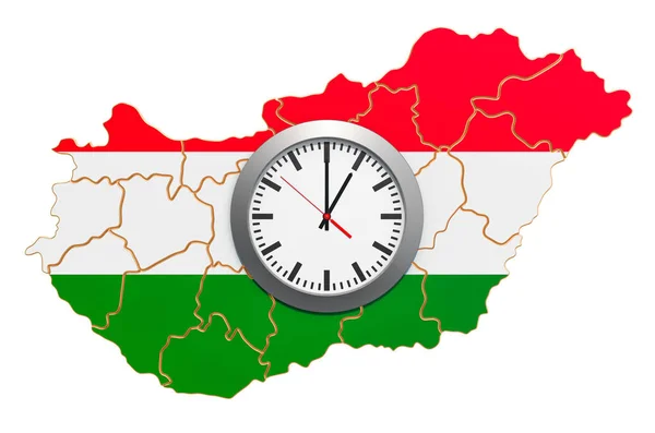 A magyarországi időzónák fogalma. 3D-leképezés — Stock Fotó