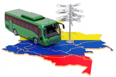 Columbia otobüs turları konsepti. 3B işleme