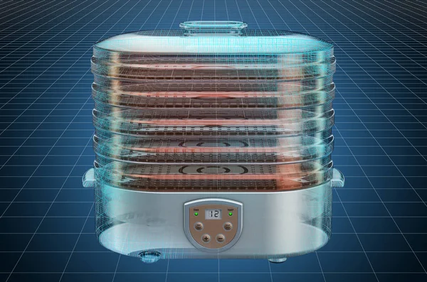 Visualisatie 3D CAD-model van elektrische voedsel Dehydrator — Stockfoto