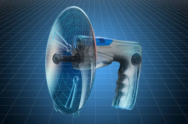 Vizualizace 3D CAD modelu parabolického mikrofonu, modtismu — Stock fotografie