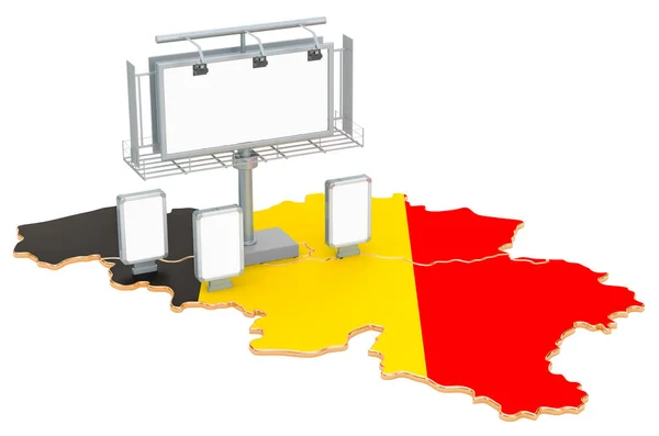 Koncepcja reklamy biznesowej w Belgii, renderowanie 3D — Zdjęcie stockowe