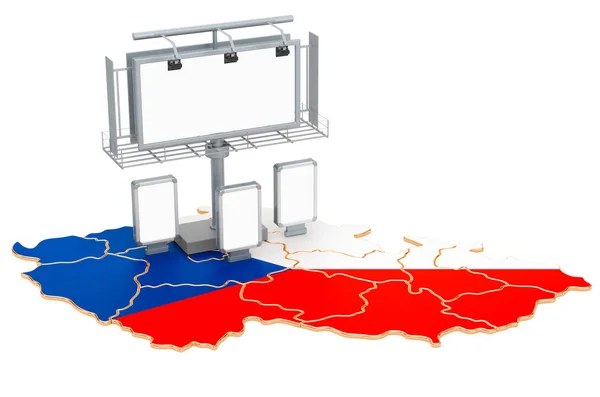 Reklama biznesowa w Czechach koncepcja, renderowanie 3D — Zdjęcie stockowe