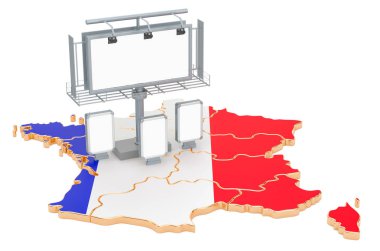 Fransa'da Reklam İş kavramı, 3d render