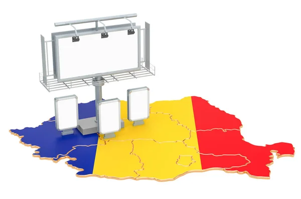 Reclamebedrijf in Roemenië concept, 3D-rendering — Stockfoto