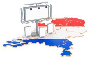 Hollanda'da Reklam İş kavramı, 3d render