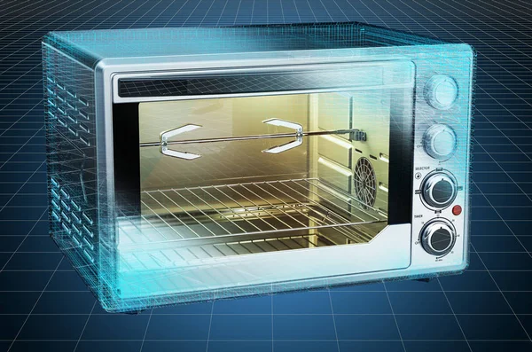 Visualization 3d cad model of Convection Toaster Oven — Stock Photo, Image